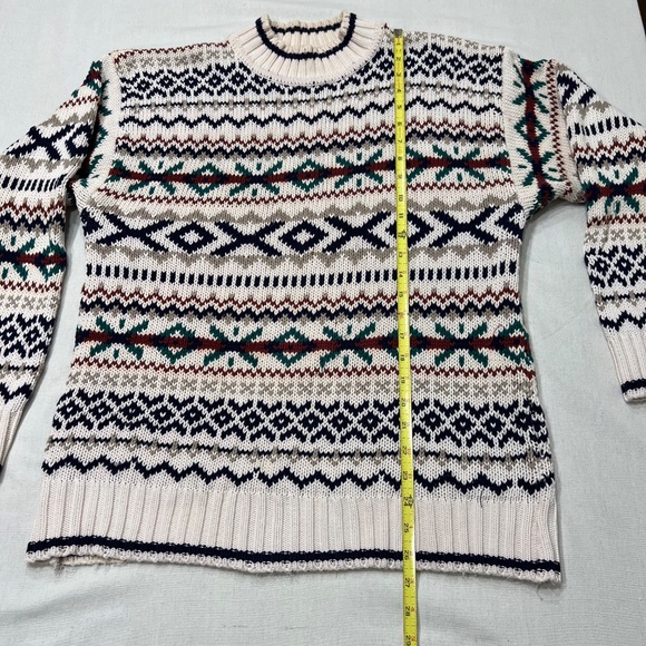 Vintage Nordic Chunky Knit Sweater Fair Isle Ski Chalet Lopapeysa Mens Med - Picture 7 of 8